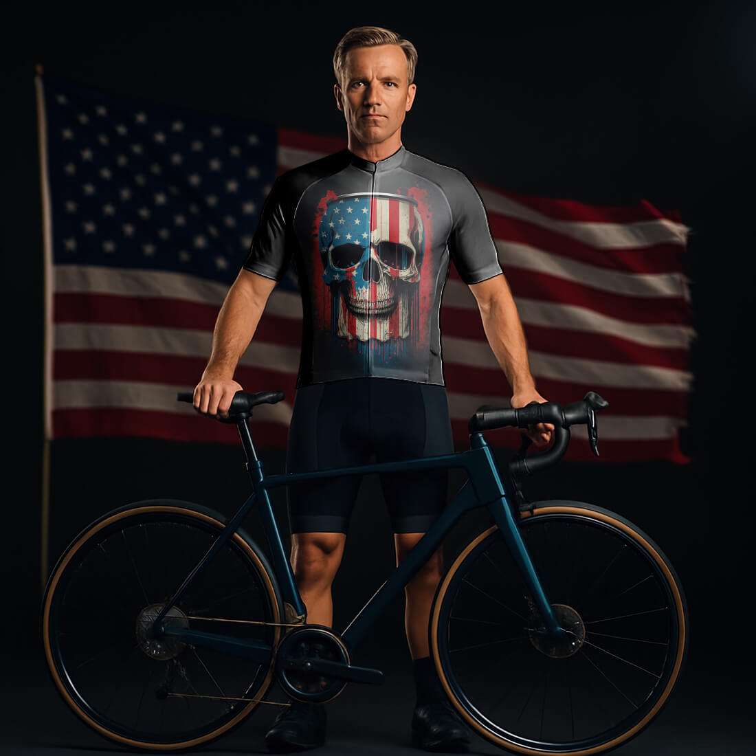 USA Skull Cycling Jersey for Men