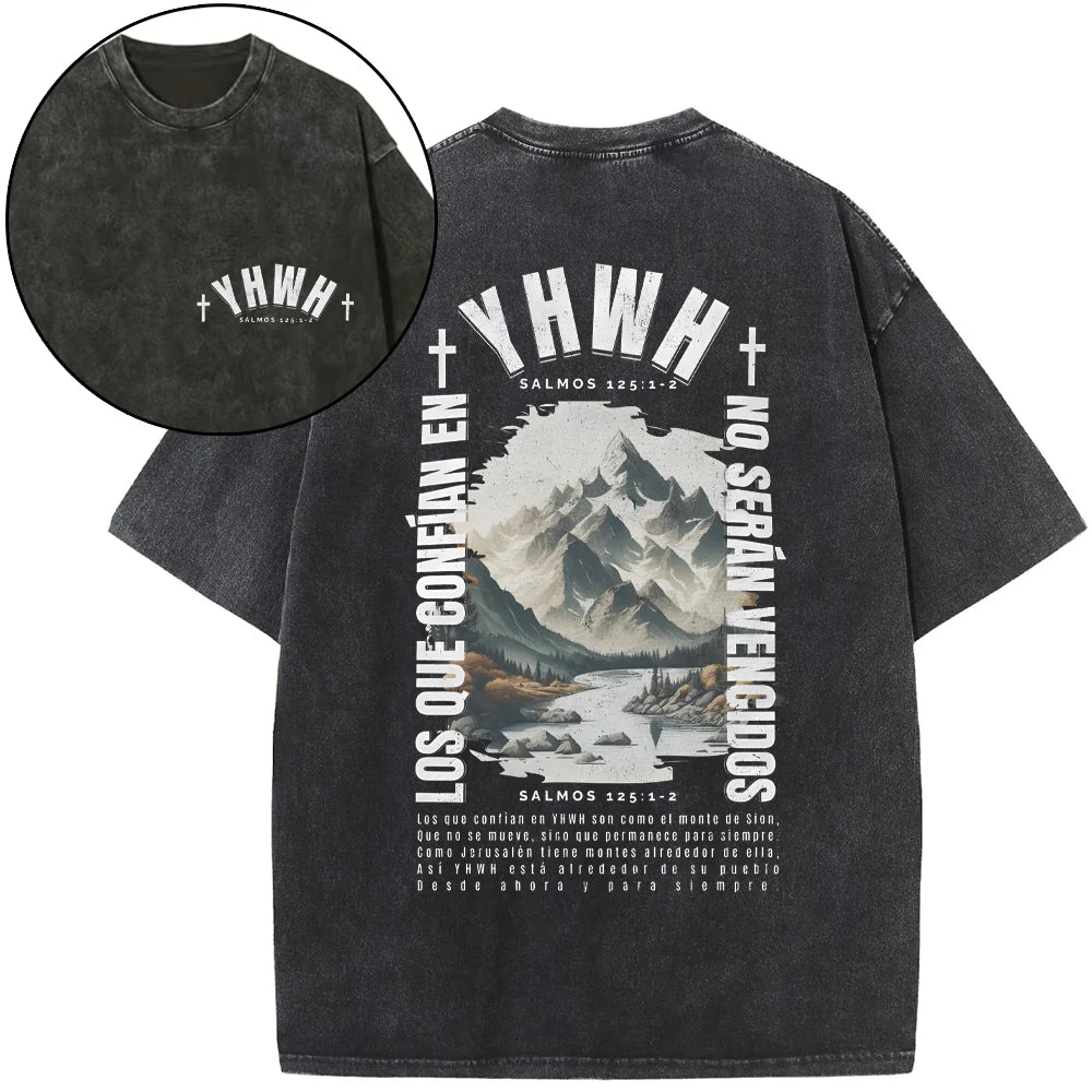 YHWH Christian Washed T-Shirt Sale - GuidingCross